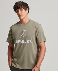 S Logo Stacked Applique T-Shirt - Light Khaki - Superdry Singapore
