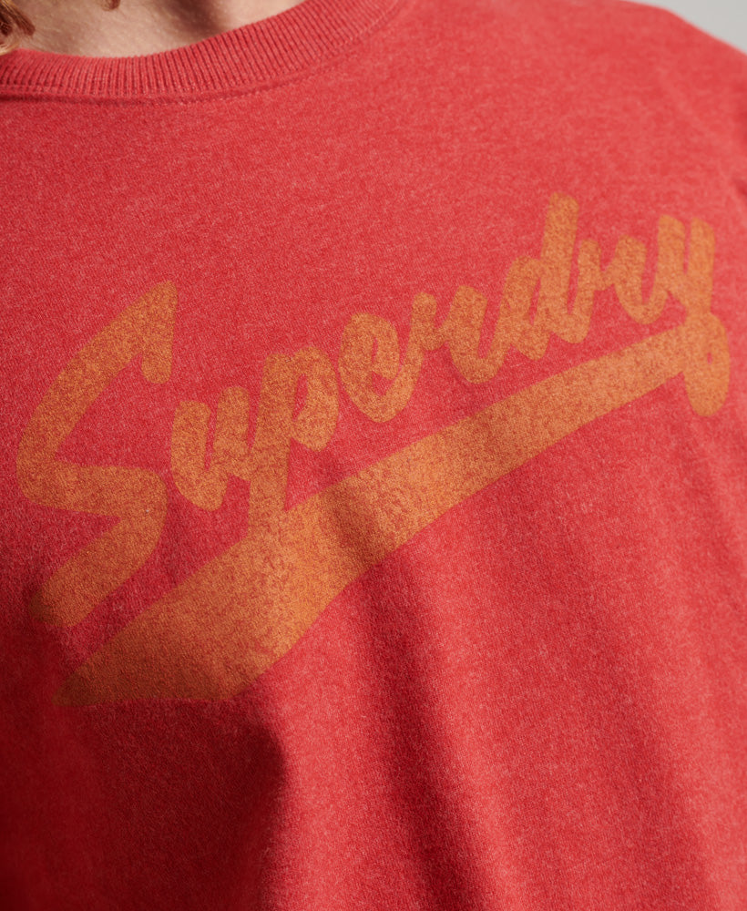 Athletic City Script T-Shirt - Red Marl - Superdry Singapore
