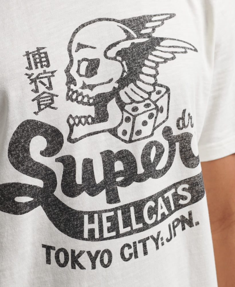 Blackout Rock Graphic T-Shirt - Ecru - Superdry Singapore