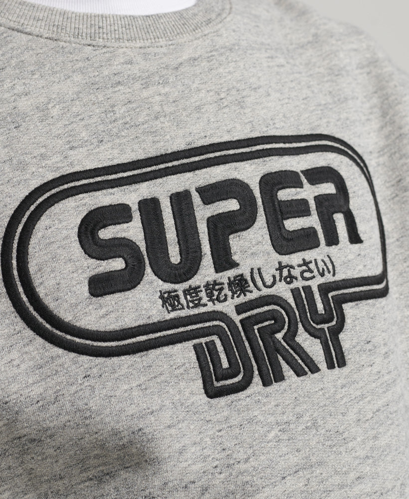 Vintage Game On 90s Logo Sweatshirt - Athletic Grey Marl - Superdry Singapore