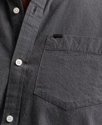 Cotton Micro Check Shirt - Charcoal Texture - Superdry Singapore