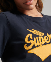 Vintage Script Style Coll Tee - Navy - Superdry Singapore