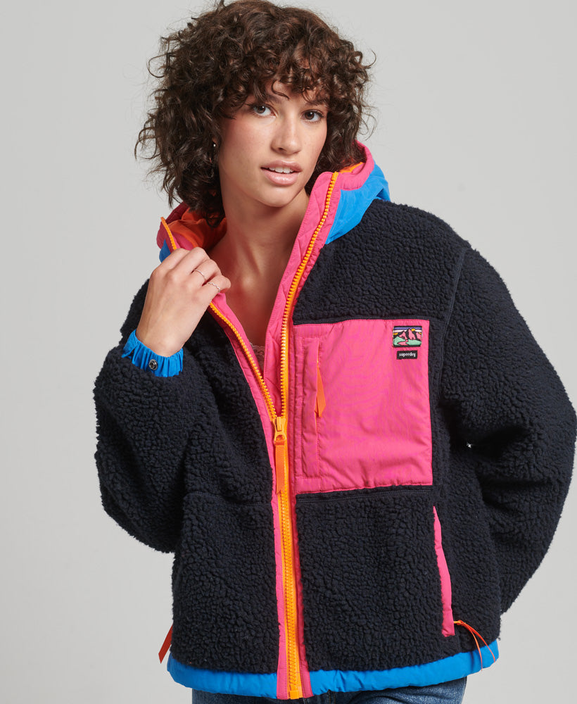 Hooded Sherpa Jacket - Eclipse Navy - Superdry Singapore