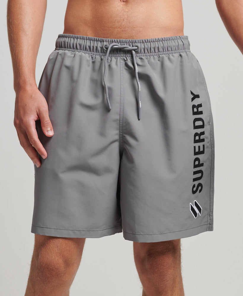 Applique 19 Inch Swimshorts - Mid Grey - Superdry Singapore