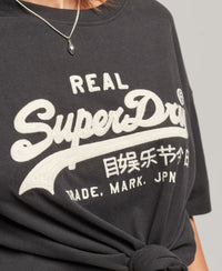 Vintage Logo Box Fit T-Shirt - Bison Black - Superdry Singapore
