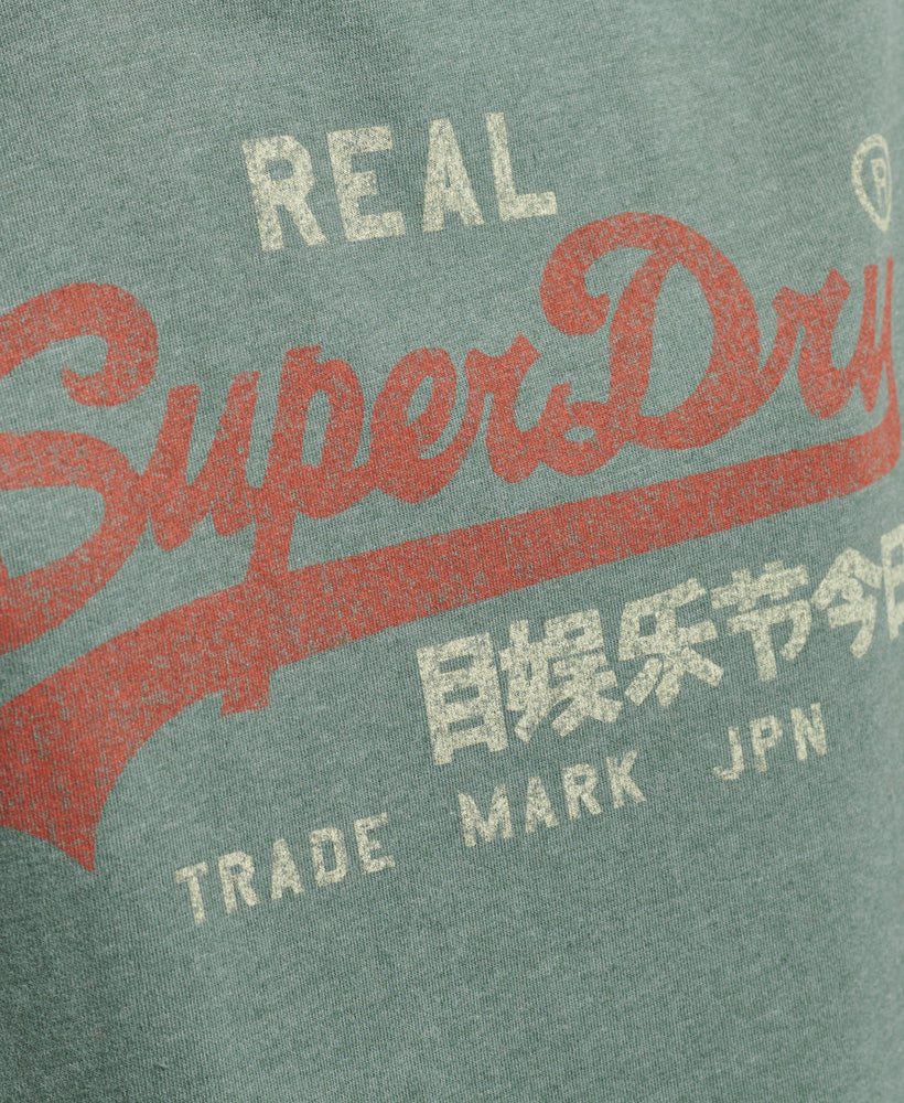 Vintage Logo Heritage T-Shirt - Sage Marl/Drius Green - Superdry Singapore