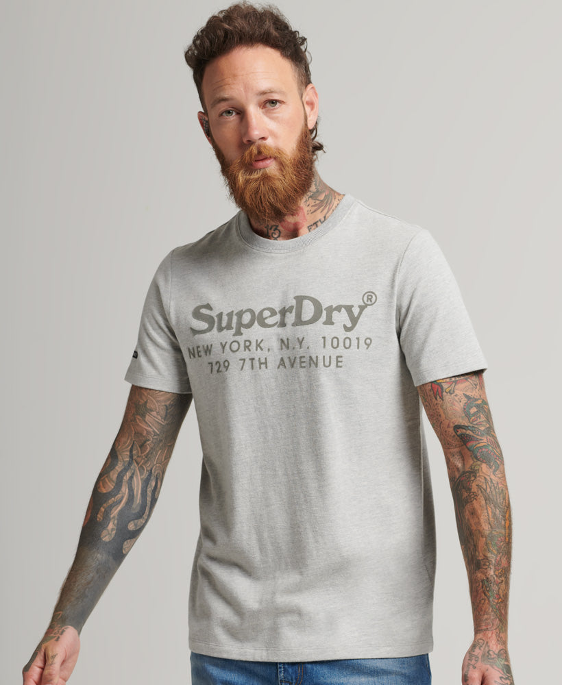 Venue Tonal Logo T-Shirt - Pumice Stone Marl - Superdry Singapore