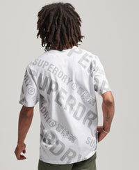 All Over Print Logo Loose T-Shirt - Ice Marl - Superdry Singapore