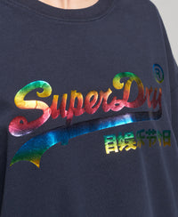 Vintage Logo Rainbow T-Shirt - Nautical Navy - Superdry Singapore