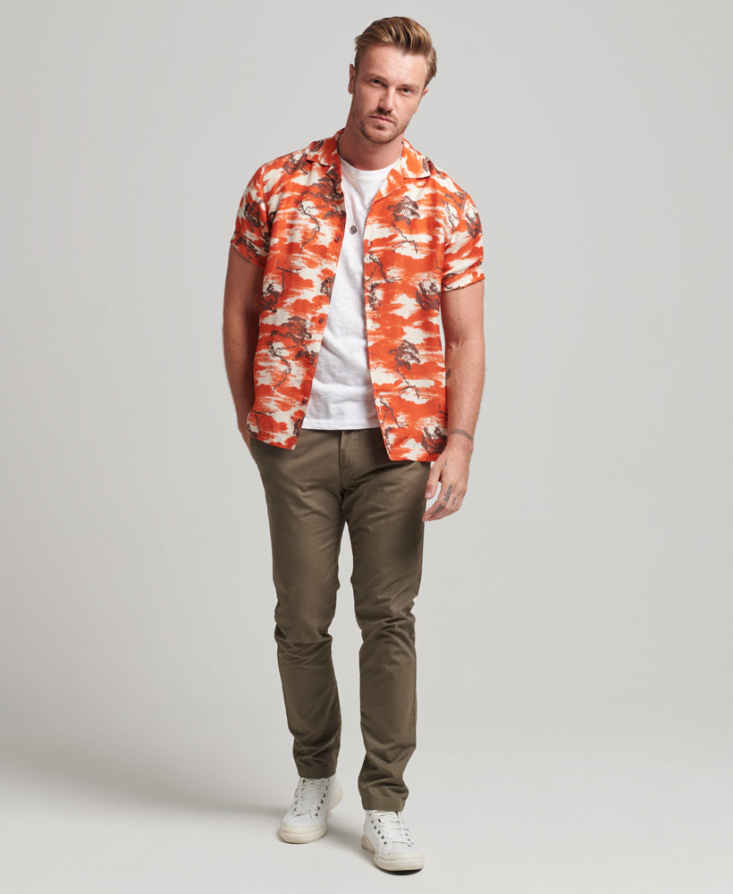 Revere Short Sleeve Shirt - Red Clouds - Superdry Singapore
