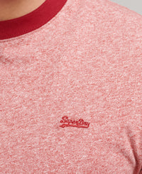 Organic Cotton Essential Logo Ringer T-Shirt - Mid Red Grit - Superdry Singapore