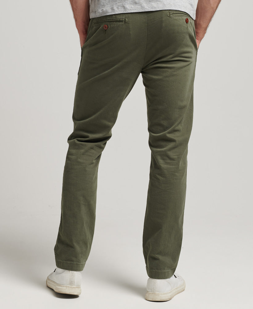 Officer's Slim Chino Trousers - Surplus Goods Olive - Superdry Singapore