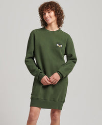 Nomadic Folk Sweatshirt Dress - Army Green - Superdry Singapore
