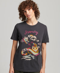Suika Graphic T-Shirt - Blackboard - Superdry Singapore