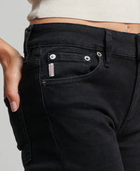 Organic Cotton Vintage Mid Rise Skinny Jeans - Black Rinse - Superdry Singapore