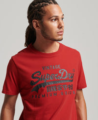 Vintage Logo Heritage T-Shirt - Risk Red - Superdry Singapore