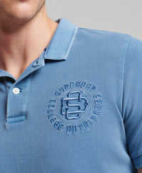 Superstate Short Sleeved Polo Shirt - Heraldic Blue - Superdry Singapore