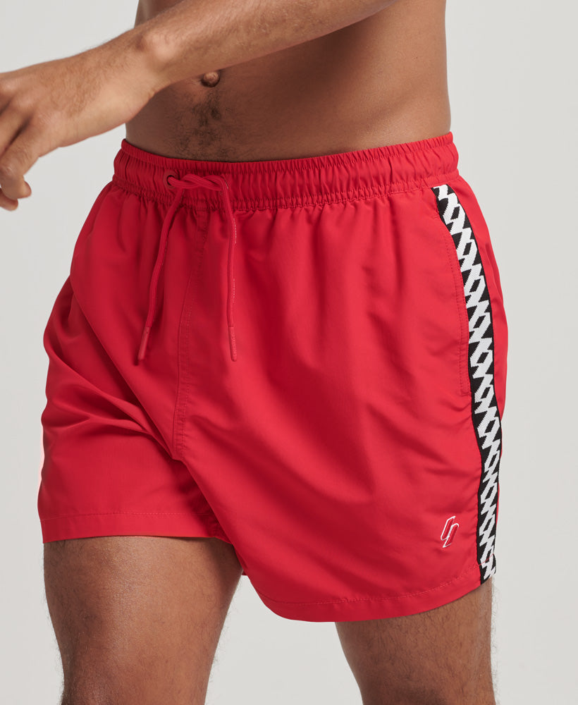 Tape 15 Inch Swimshorts - Risk Red - Superdry Singapore