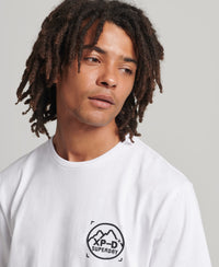 XPD Embroidered Loose T-Shirt - Optic - Superdry Singapore