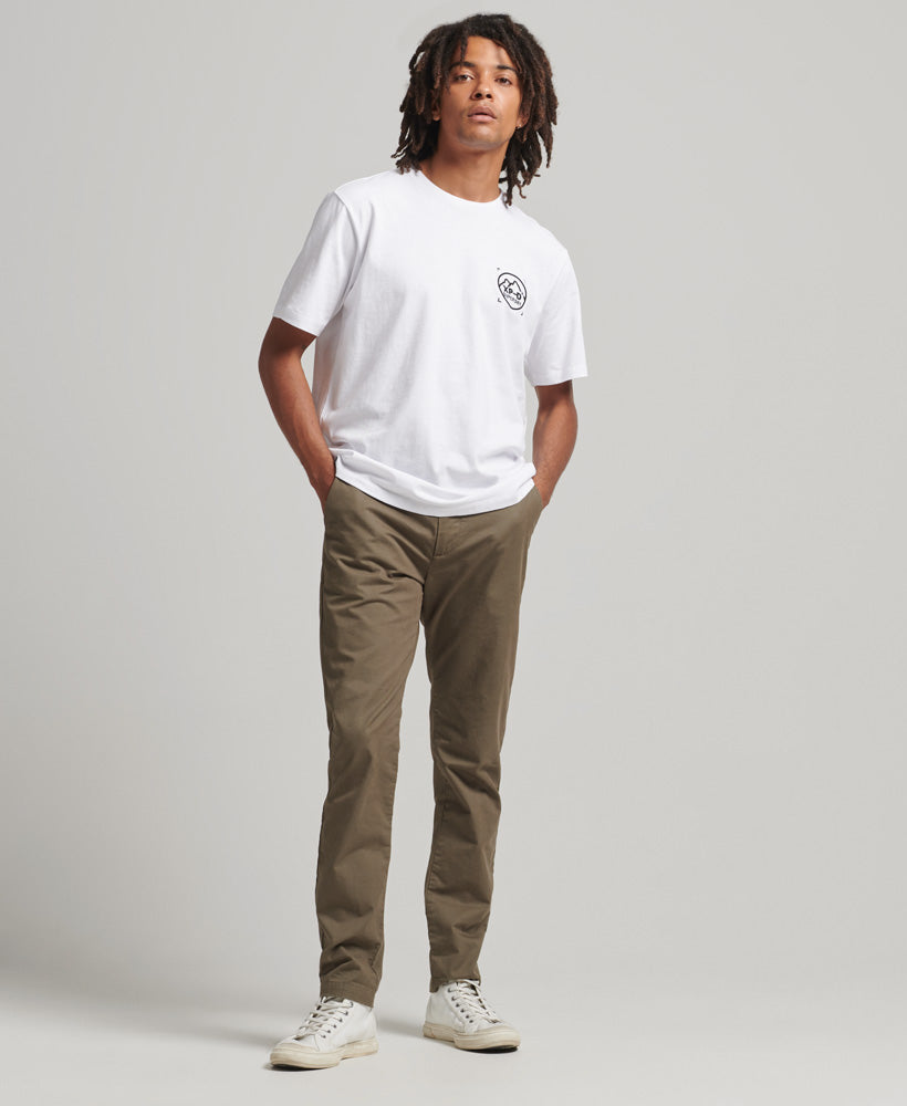 XPD Embroidered Loose T-Shirt - Optic - Superdry Singapore