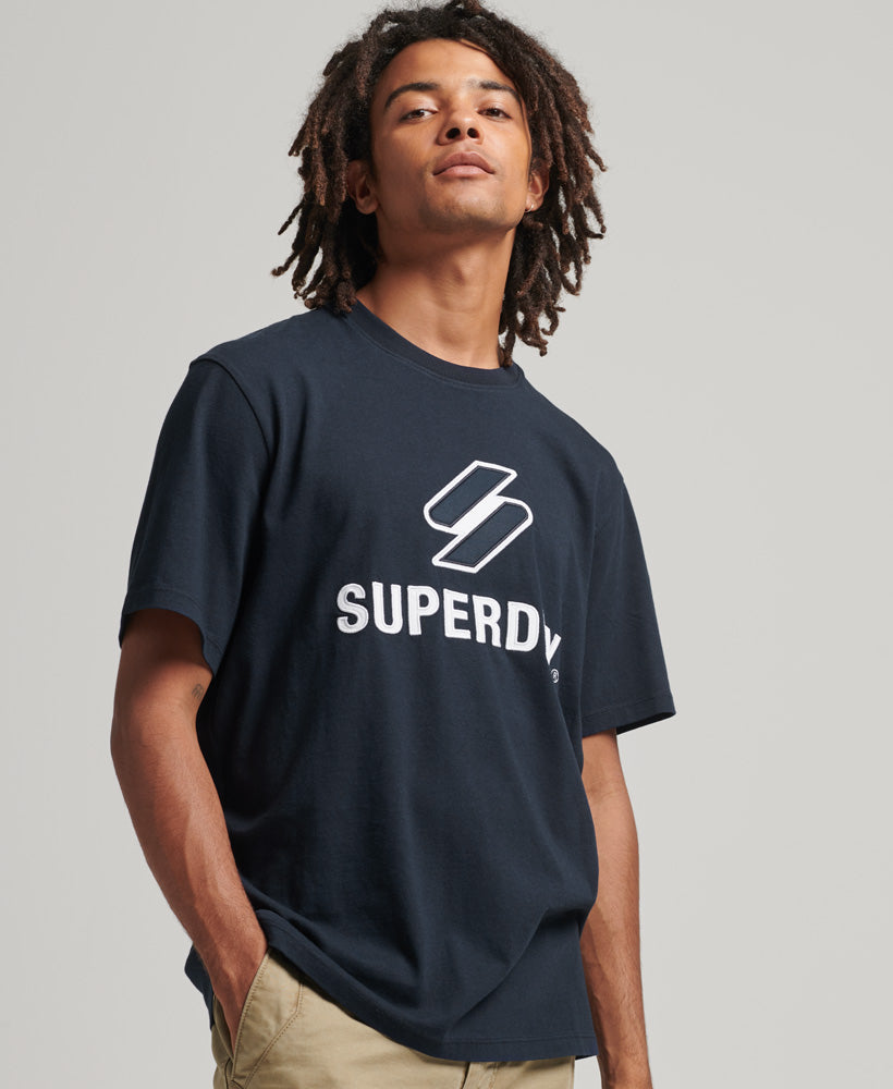 S Logo Stacked Applique T-Shirt - Deep Navy - Superdry Singapore