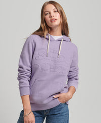 Embossed Graphic Logo Hoodie - Pale Lilac Marl - Superdry Singapore