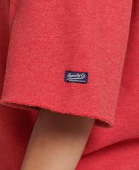 College Short Sleeve Crew Sweatshirt - Risk Red Marl - Superdry Singapore
