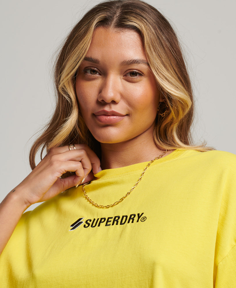 Sport Logo Oversized Boxy T-Shirt - Quince - Superdry Singapore