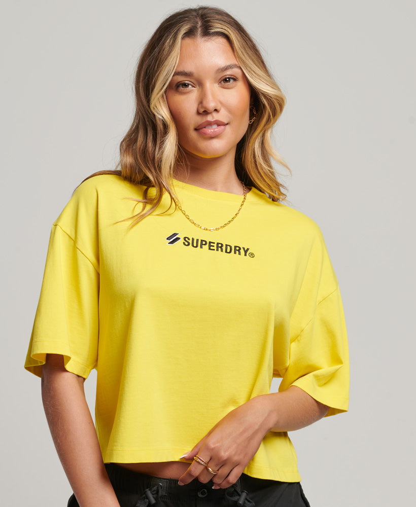 Sport Logo Oversized Boxy T-Shirt - Quince - Superdry Singapore