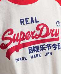 Vintage Logo Heritage T-Shirt - Winter White/Flare Red - Superdry Singapore