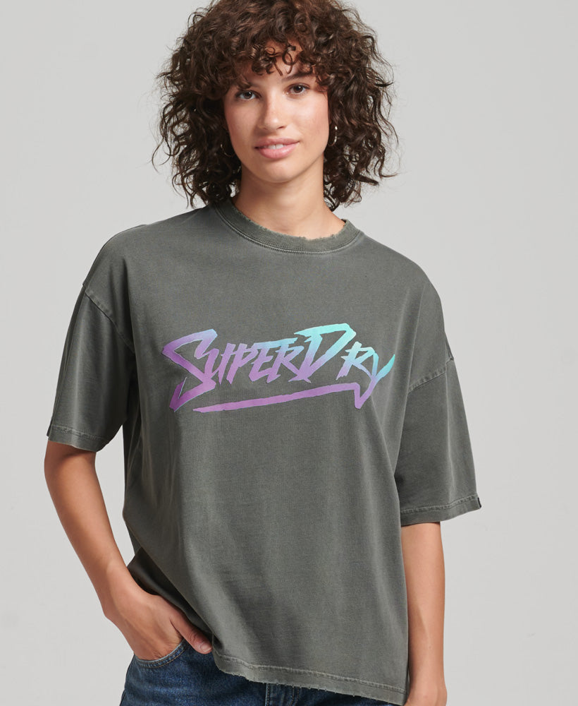 Indie Mark T-Shirt - Dark Grey Green - Superdry Singapore