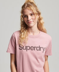Organic Cotton Core Logo T-Shirt - Soft Pink - Superdry Singapore
