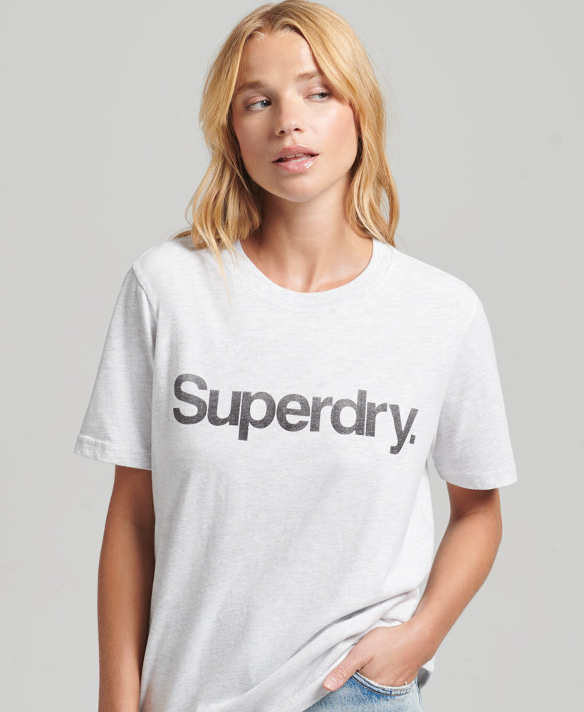 Organic Cotton Core Logo T-Shirt - Ice Marl - Superdry Singapore
