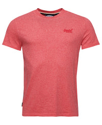 Organic Cotton Essential Logo T-Shirt - Punch Pink Marl - Superdry Singapore