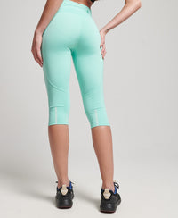 Run Cropped Tight Leggings - Ice Mint - Superdry Singapore