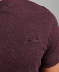 Organic Cotton Essential Logo T-Shirt - Deepest Burgundy Grit - Superdry Singapore