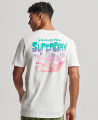Vintage Travel Sticker T-Shirt - Desert Bone Off White - Superdry Singapore