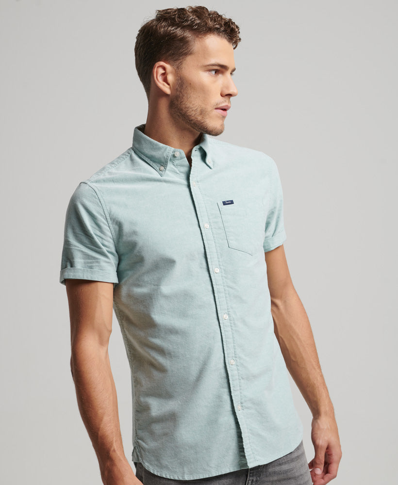 Oxford Short Sleeve Shirt - Sage Green - Superdry Singapore