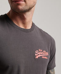 Vintage Logo Neon T-Shirt - Carbon Grey - Superdry Singapore
