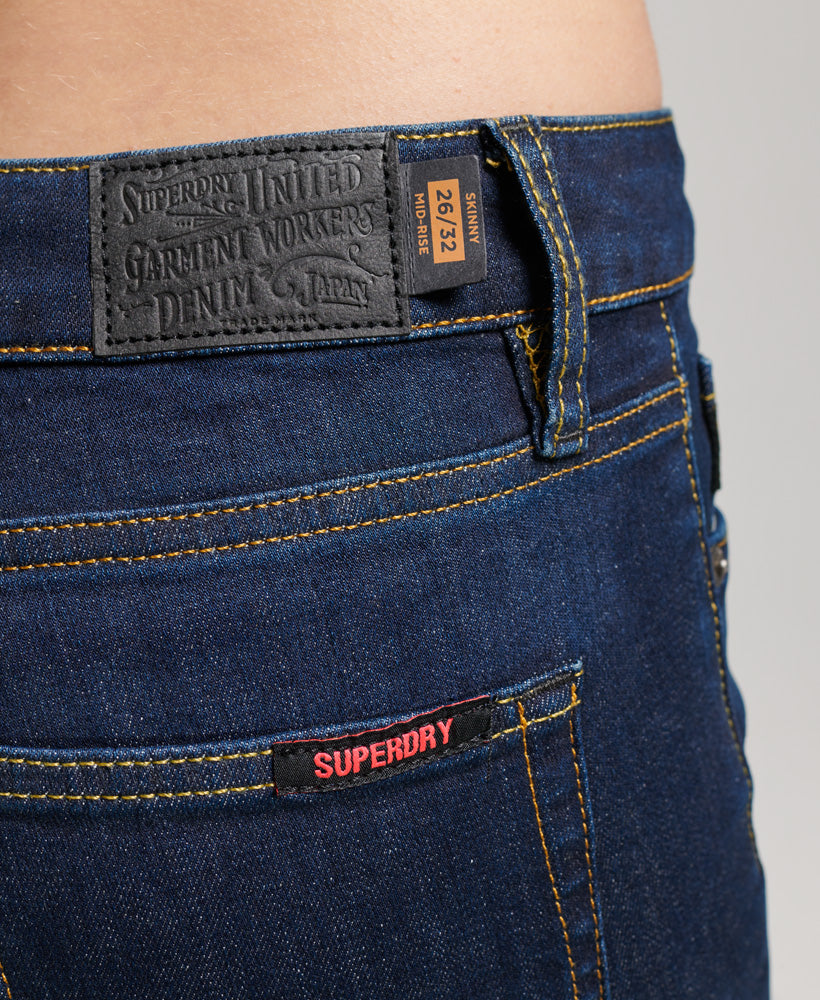 Organic Cotton Vintage Mid Rise Skinny Jeans - Van Dyke Mid Used - Superdry Singapore
