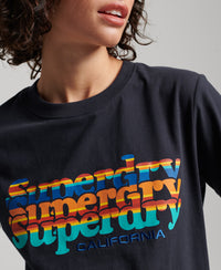 Vintage Scripted Infill T-Shirt - Eclipse Navy - Superdry Singapore