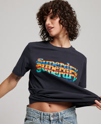 Vintage Scripted Infill T-Shirt - Eclipse Navy - Superdry Singapore