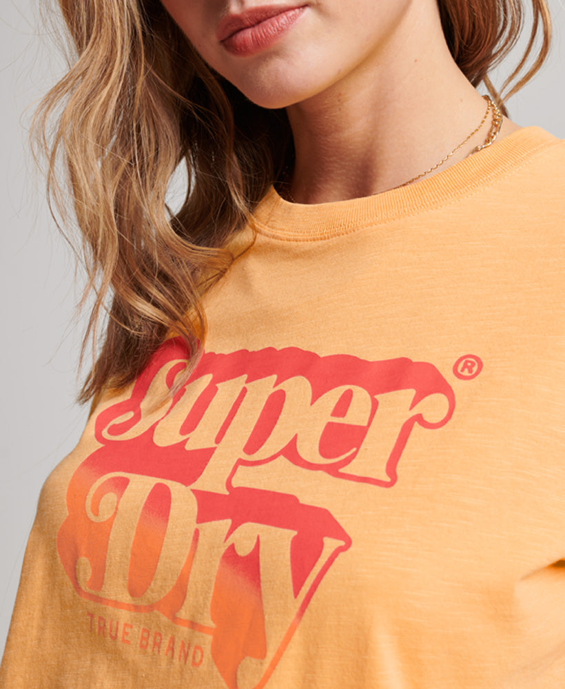 Vintage Shadow T-Shirt - Pale Marigold Yellow - Superdry Singapore