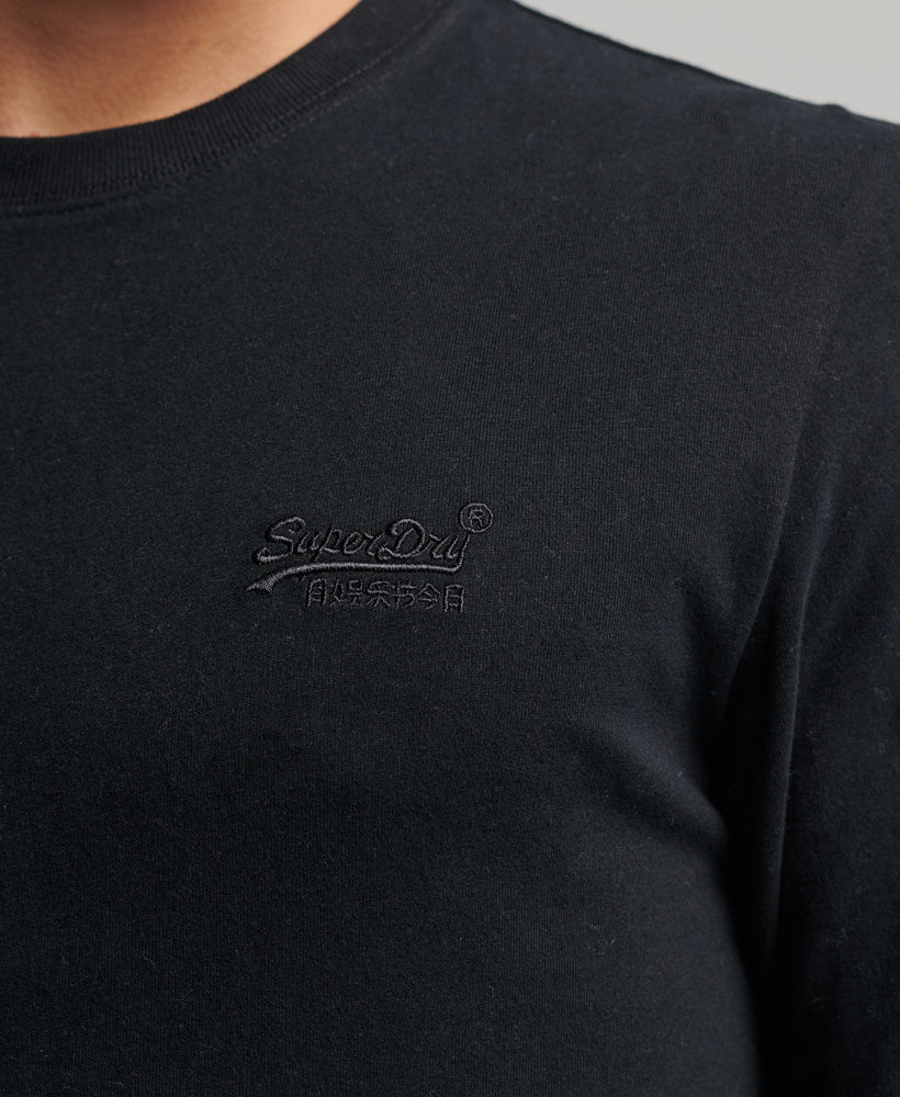 Organic Cotton Vintage Logo Embroidered Top - Black - Superdry Singapore