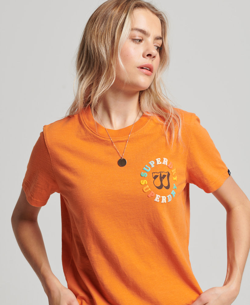 Vintage Rainbow T-Shirt - Denim Co Rust Orange - Superdry Singapore