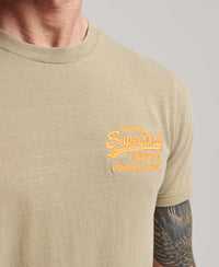 Vintage Logo Neon T-Shirt - Canyon Sand Brown - Superdry Singapore