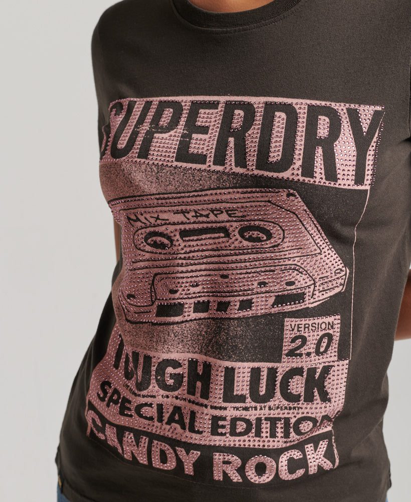 Lo-fi Poster T-Shirt - Vintage Black - Superdry Singapore
