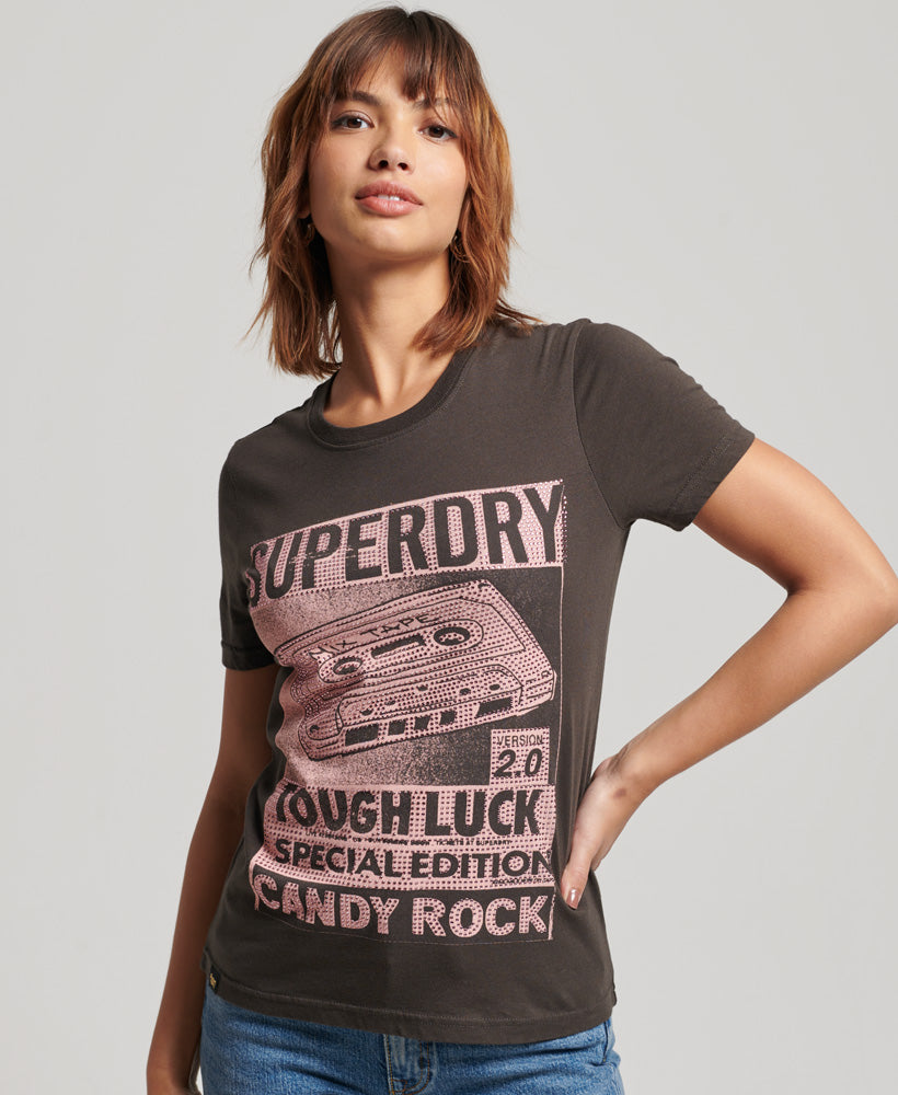 Lo-fi Poster T-Shirt - Vintage Black - Superdry Singapore