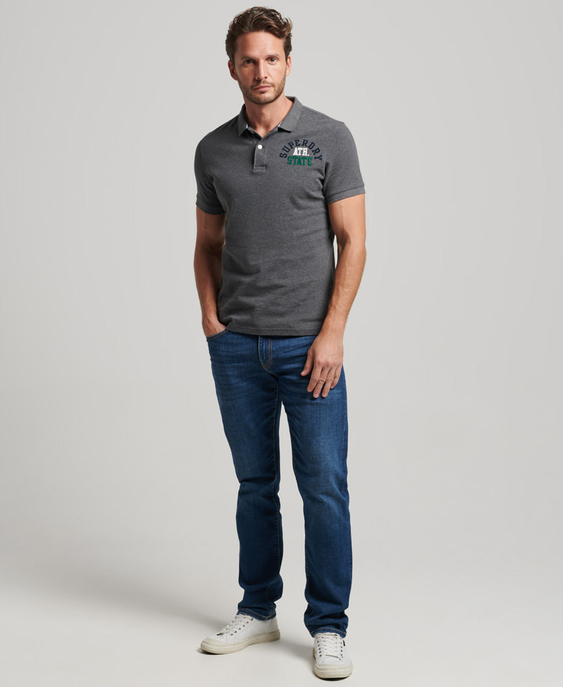 Superstate Polo Shirt - Rich Charcoal Marl 1 - Superdry Singapore