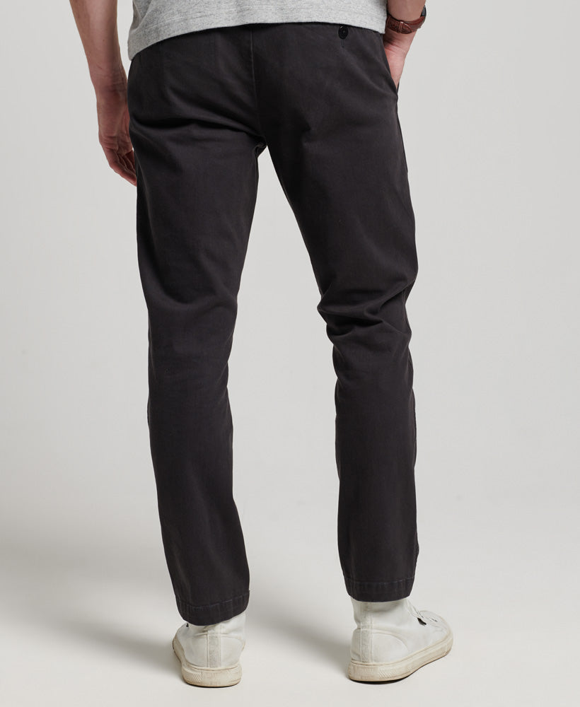 Officers Slim Chino Trousers - Jet Black - Superdry Singapore